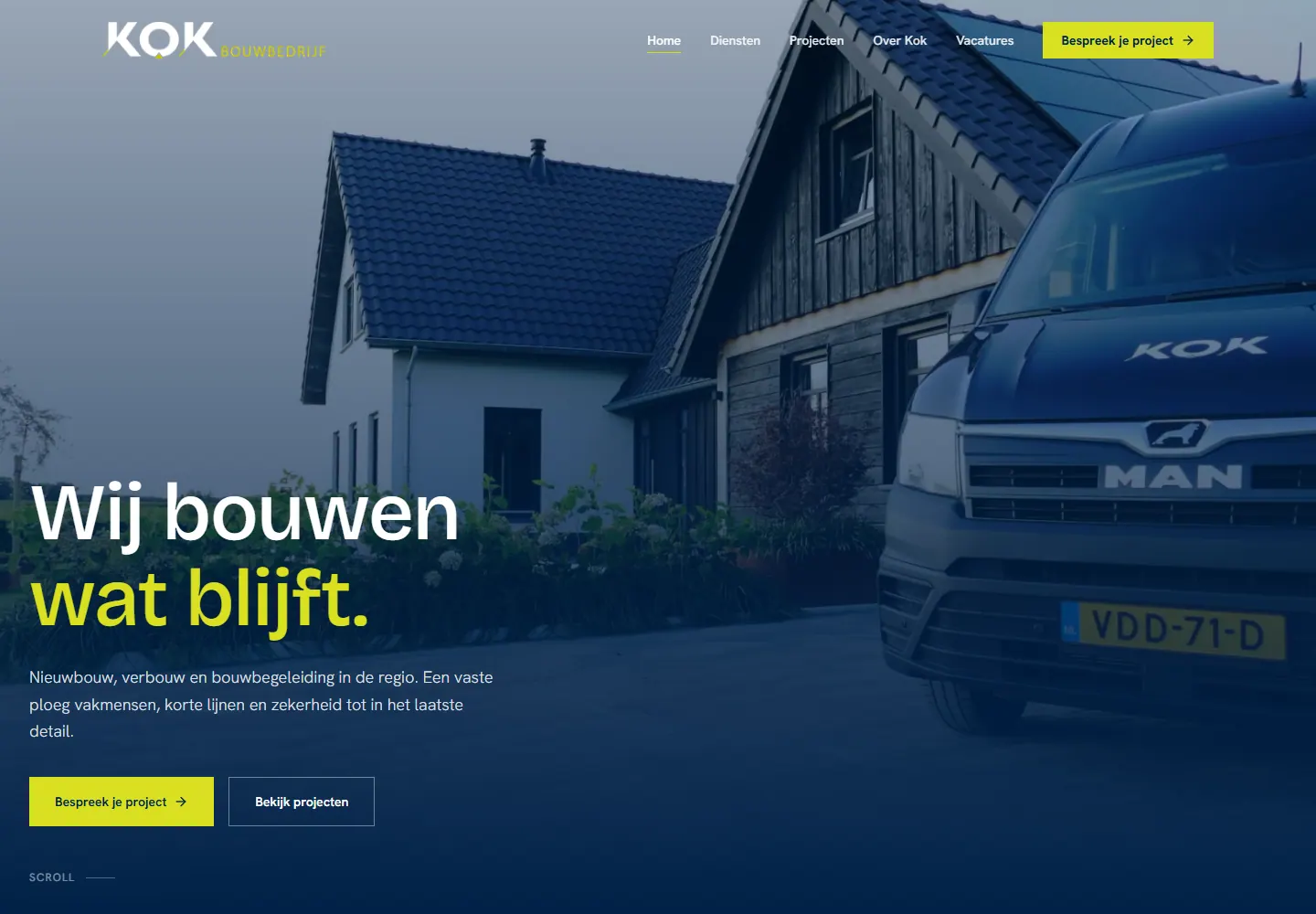Bouwbedrijf Kok website
